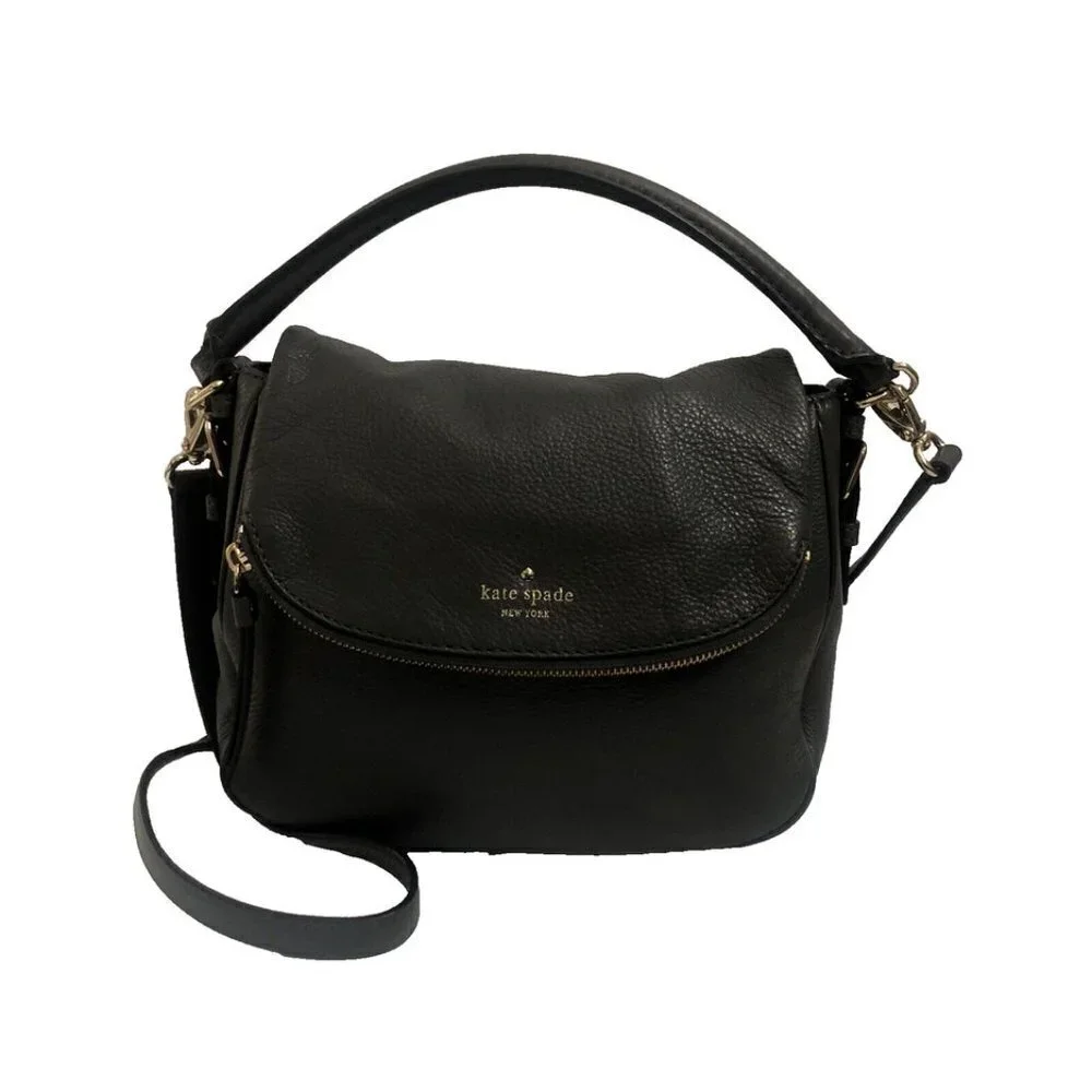 Kate Spade Crossbody Shoulderbag Devin Cobble Hill Smoke Gray Pebble Leather